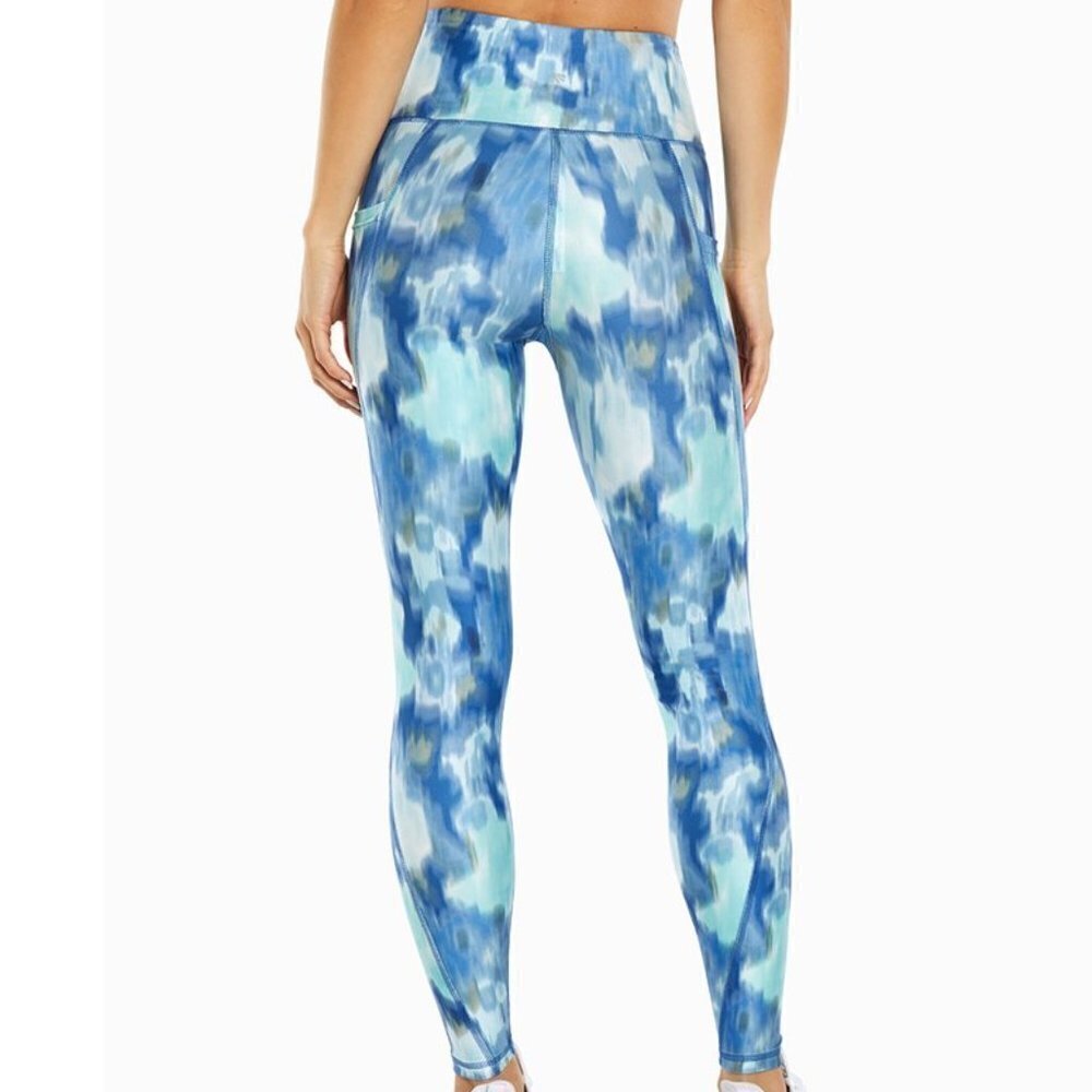 Marika | Surf Blue Abstract Terry Pocket Legging PLUS SIZE 3X - Picture 2 of 5